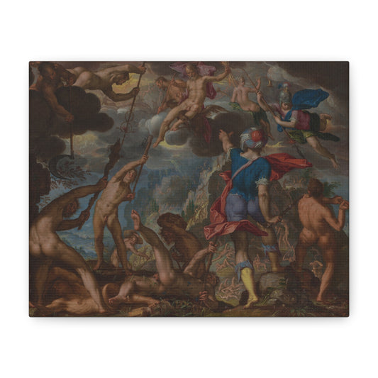 The Battle between the Gods and the Giants (c. 1608) by Joachim Antonisz. Wtewael Canvas