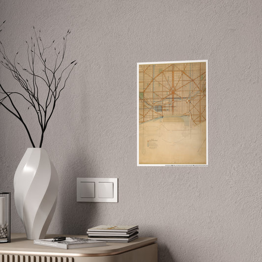 Plan of the Center of the City, the 1909 Plan of Chicago (1909) by Daniel Hudson Burnham Gloss Poster