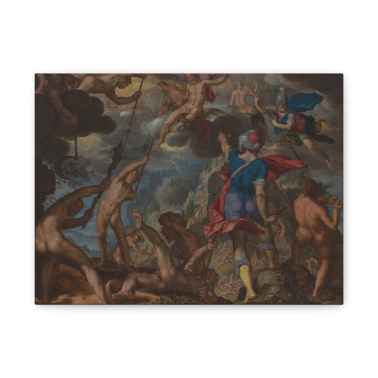 The Battle between the Gods and the Giants (c. 1608) by Joachim Antonisz. Wtewael Canvas
