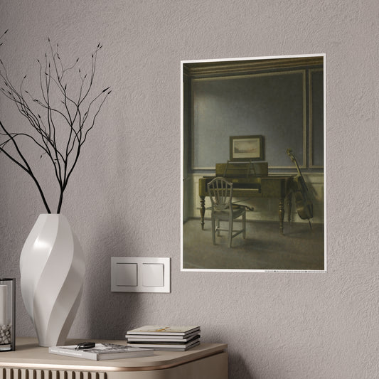Interior. The Music Room, Strandgade 30 (1907) by Vilhelm Hammershøi Gloss Poster