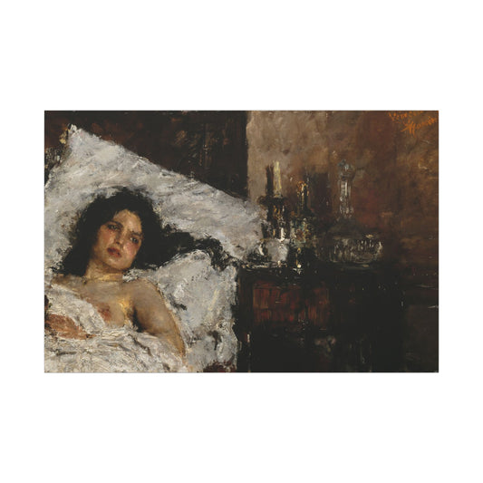 Resting (c. 1887) by Antonio Mancini Canvas