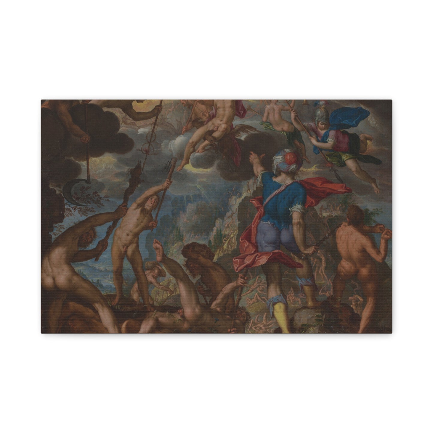 The Battle between the Gods and the Giants (c. 1608) by Joachim Antonisz. Wtewael Canvas