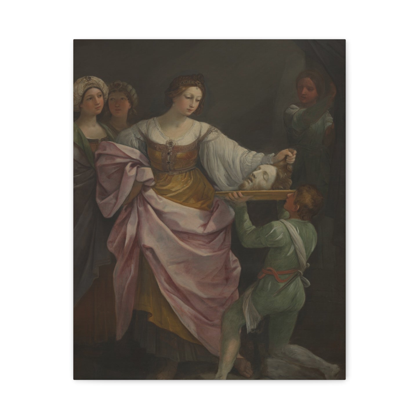 Classical Portrait Canvas Print — Romantic 17th-Century Figure Painting on Matte Stretched Canvas