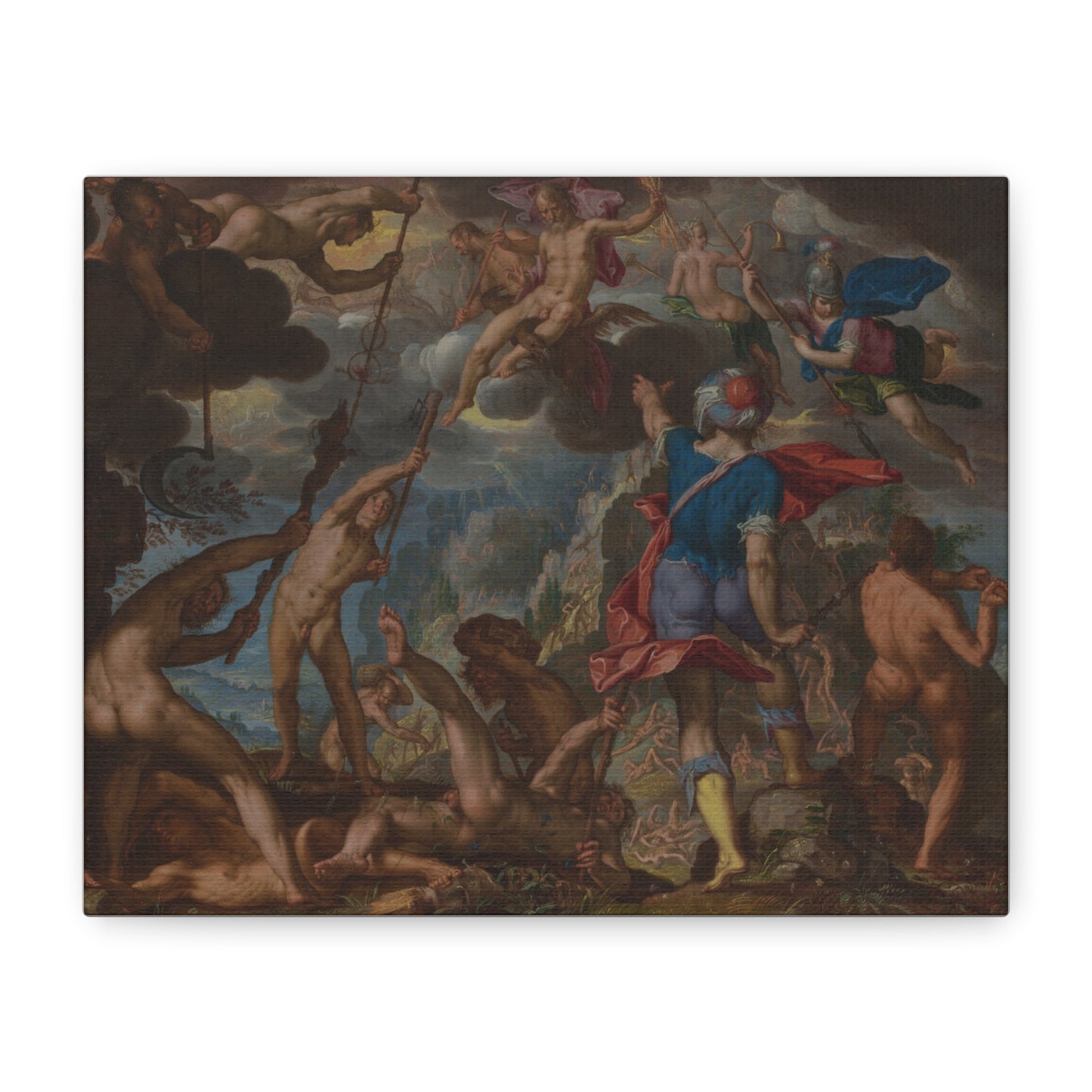 The Battle between the Gods and the Giants (c. 1608) by Joachim Antonisz. Wtewael Canvas