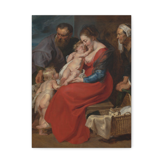 The Holy Family with Saints Elizabeth and John the Baptist (c. 1615) by Peter Paul Rubens Canvas