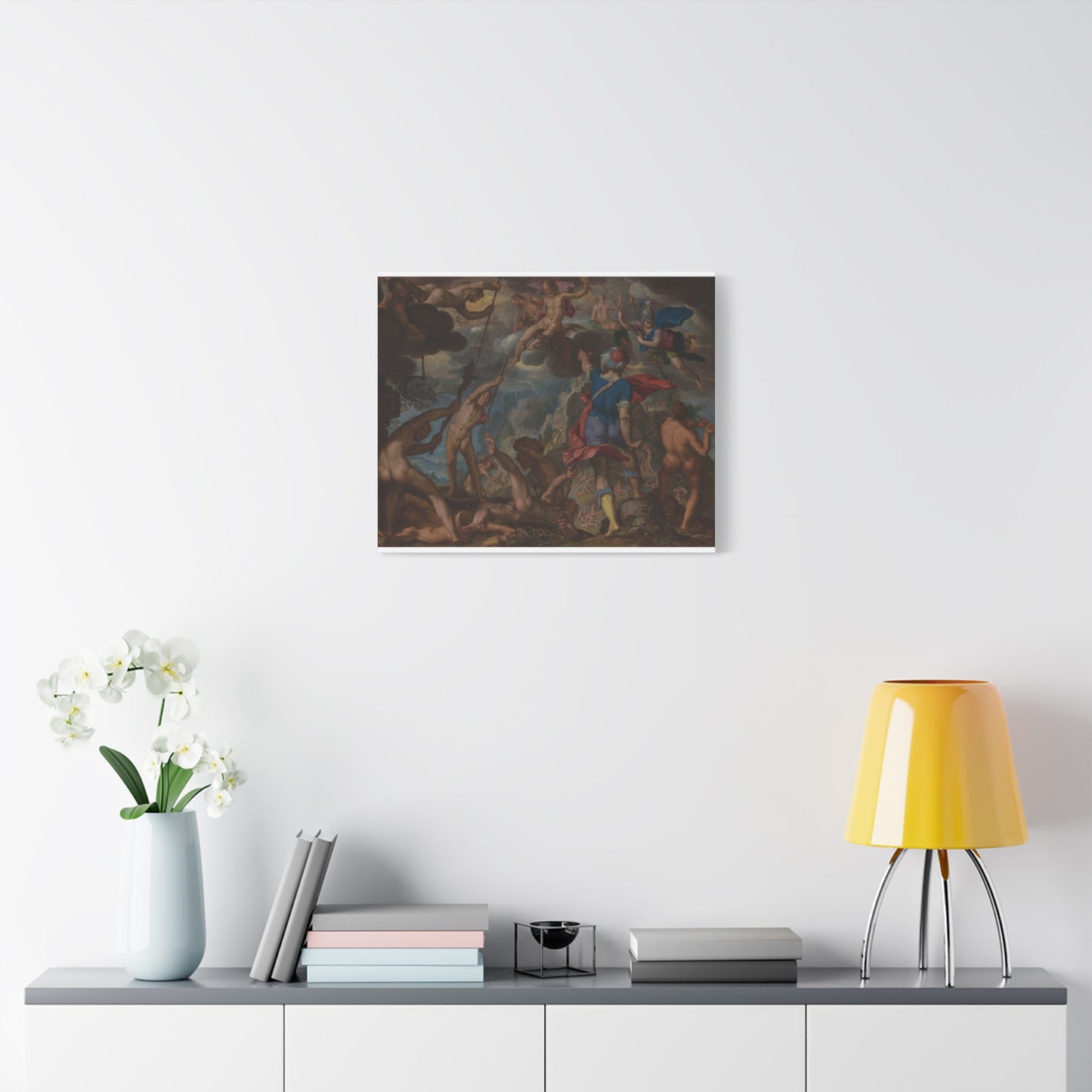 The Battle between the Gods and the Giants (c. 1608) by Joachim Antonisz. Wtewael Canvas