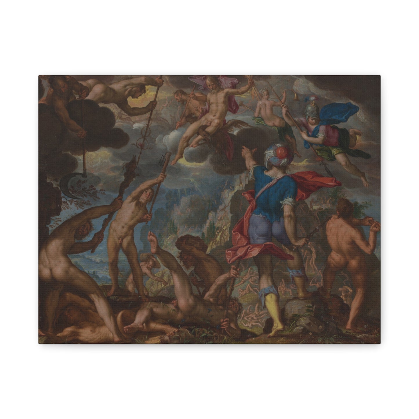 The Battle between the Gods and the Giants (c. 1608) by Joachim Antonisz. Wtewael Canvas