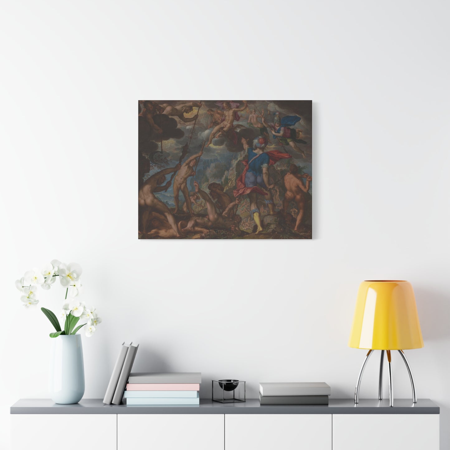 The Battle between the Gods and the Giants (c. 1608) by Joachim Antonisz. Wtewael Canvas