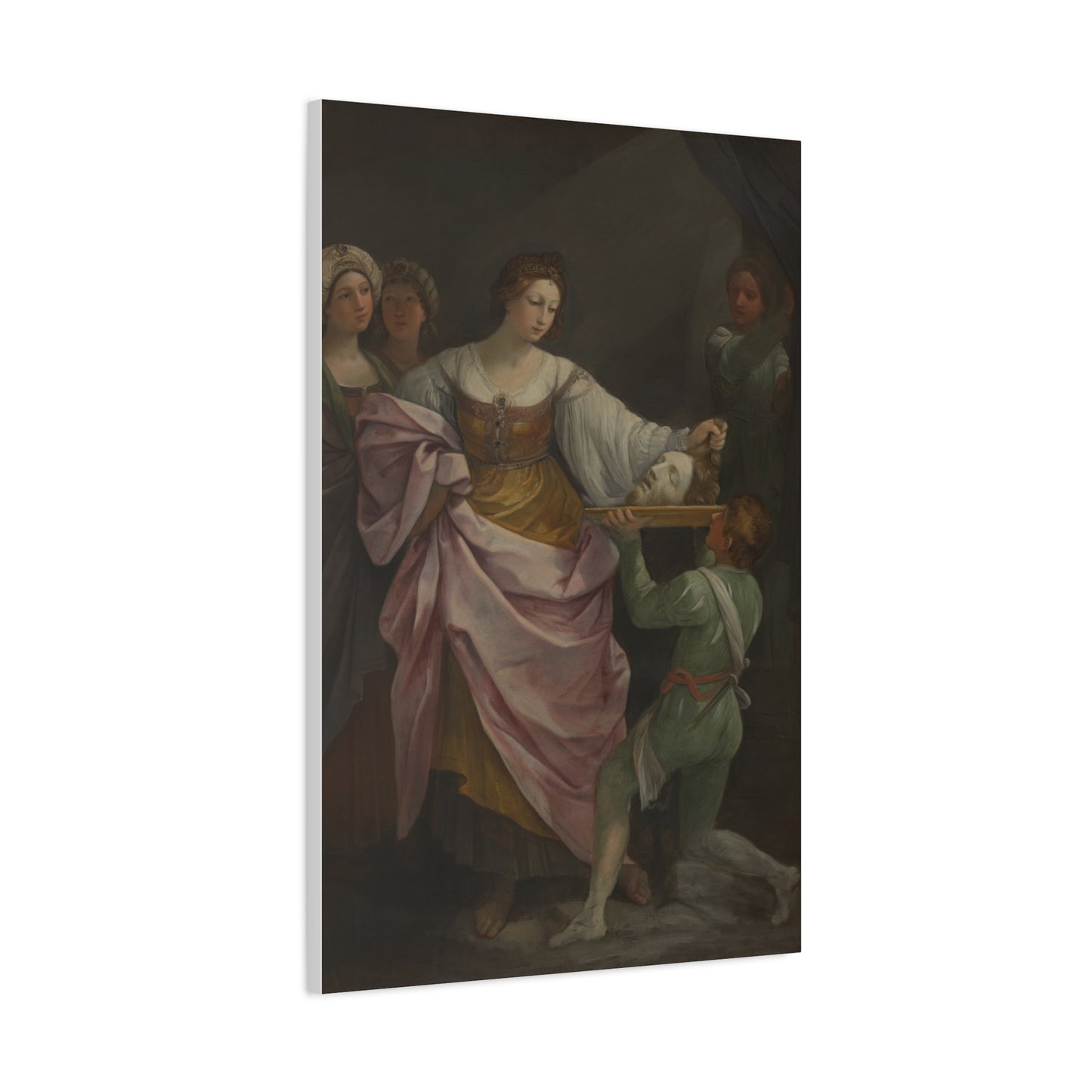 Classical Portrait Canvas Print — Romantic 17th-Century Figure Painting on Matte Stretched Canvas