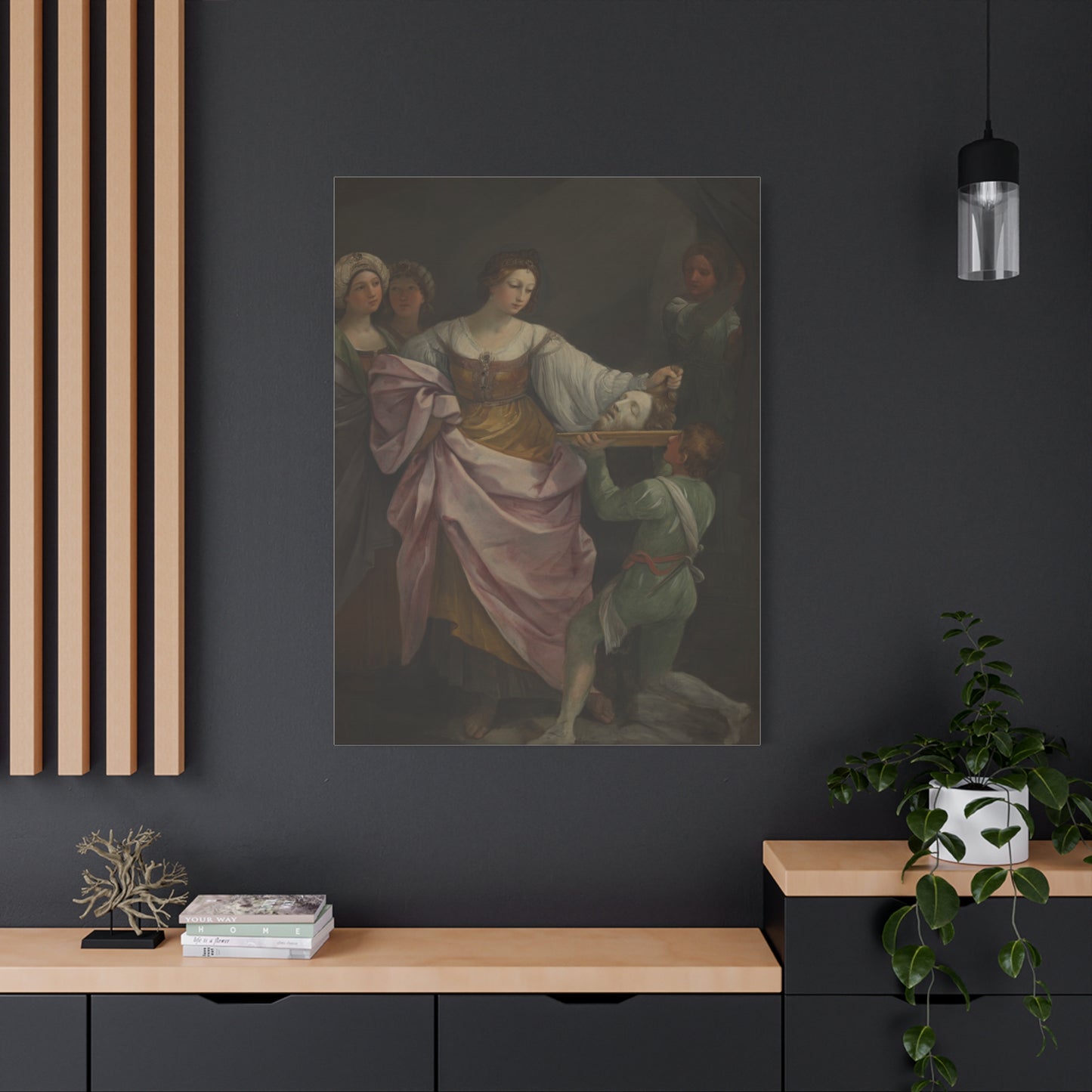 Classical Portrait Canvas Print — Romantic 17th-Century Figure Painting on Matte Stretched Canvas