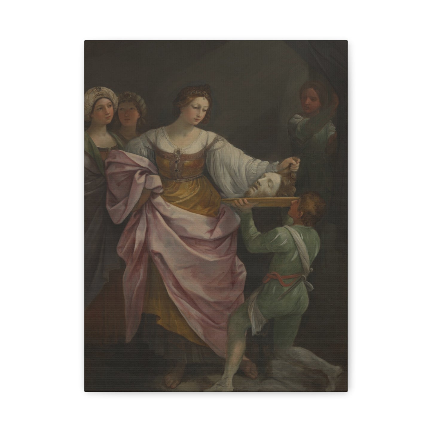 Classical Portrait Canvas Print — Romantic 17th-Century Figure Painting on Matte Stretched Canvas