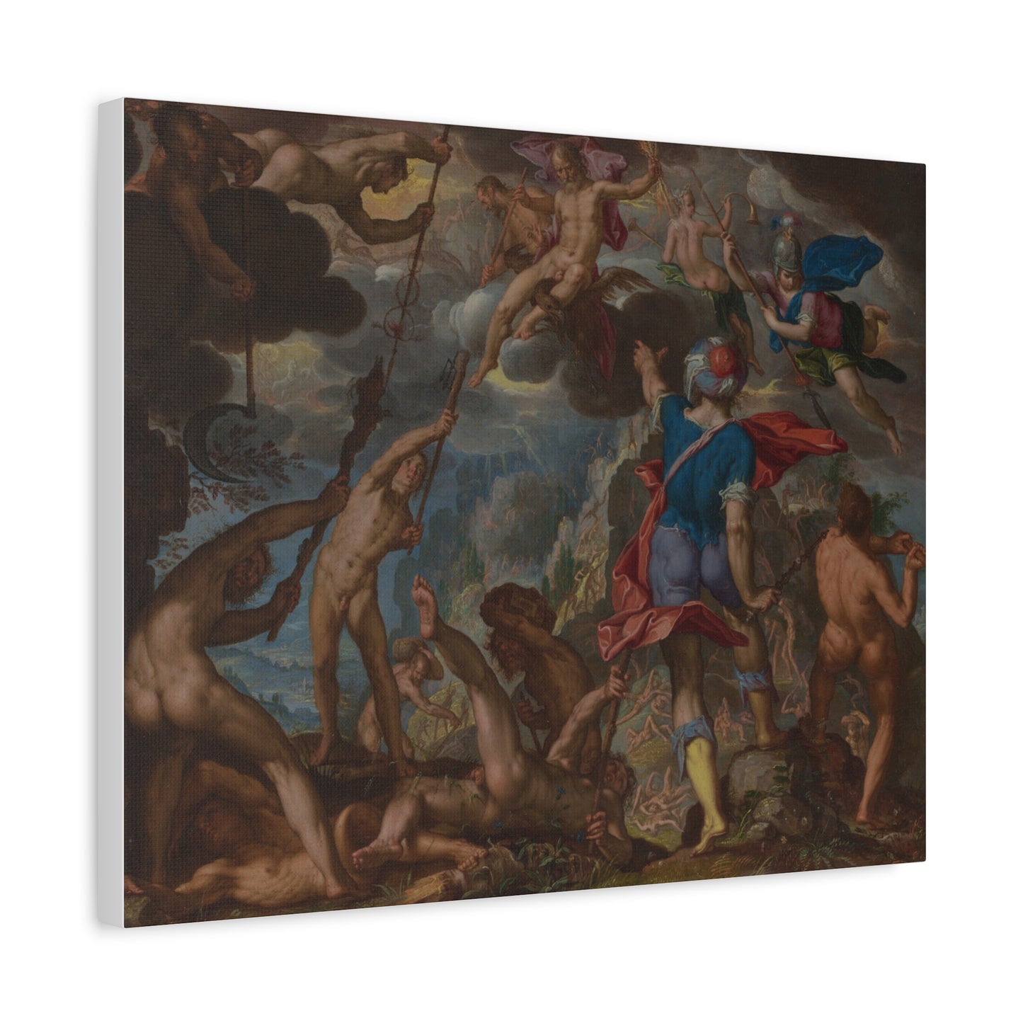 The Battle between the Gods and the Giants (c. 1608) by Joachim Antonisz. Wtewael Canvas