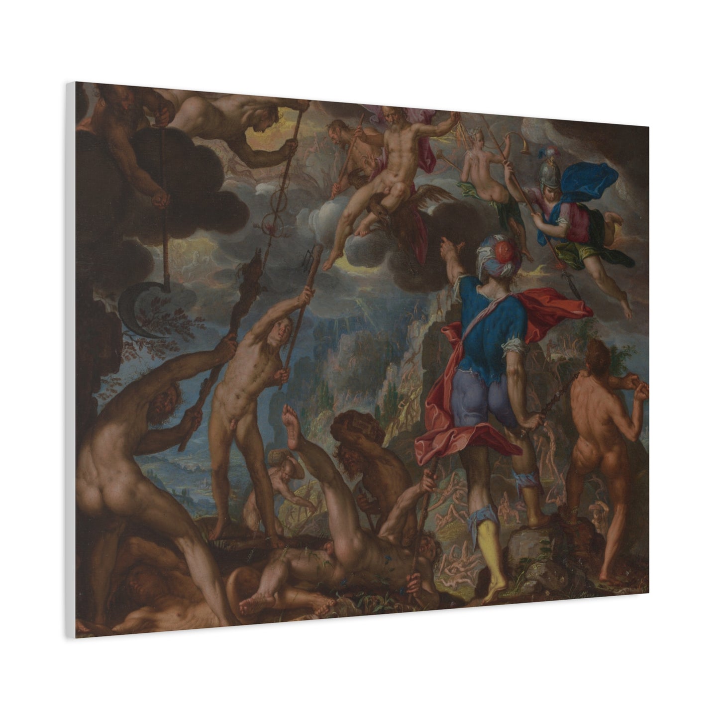 The Battle between the Gods and the Giants (c. 1608) by Joachim Antonisz. Wtewael Canvas