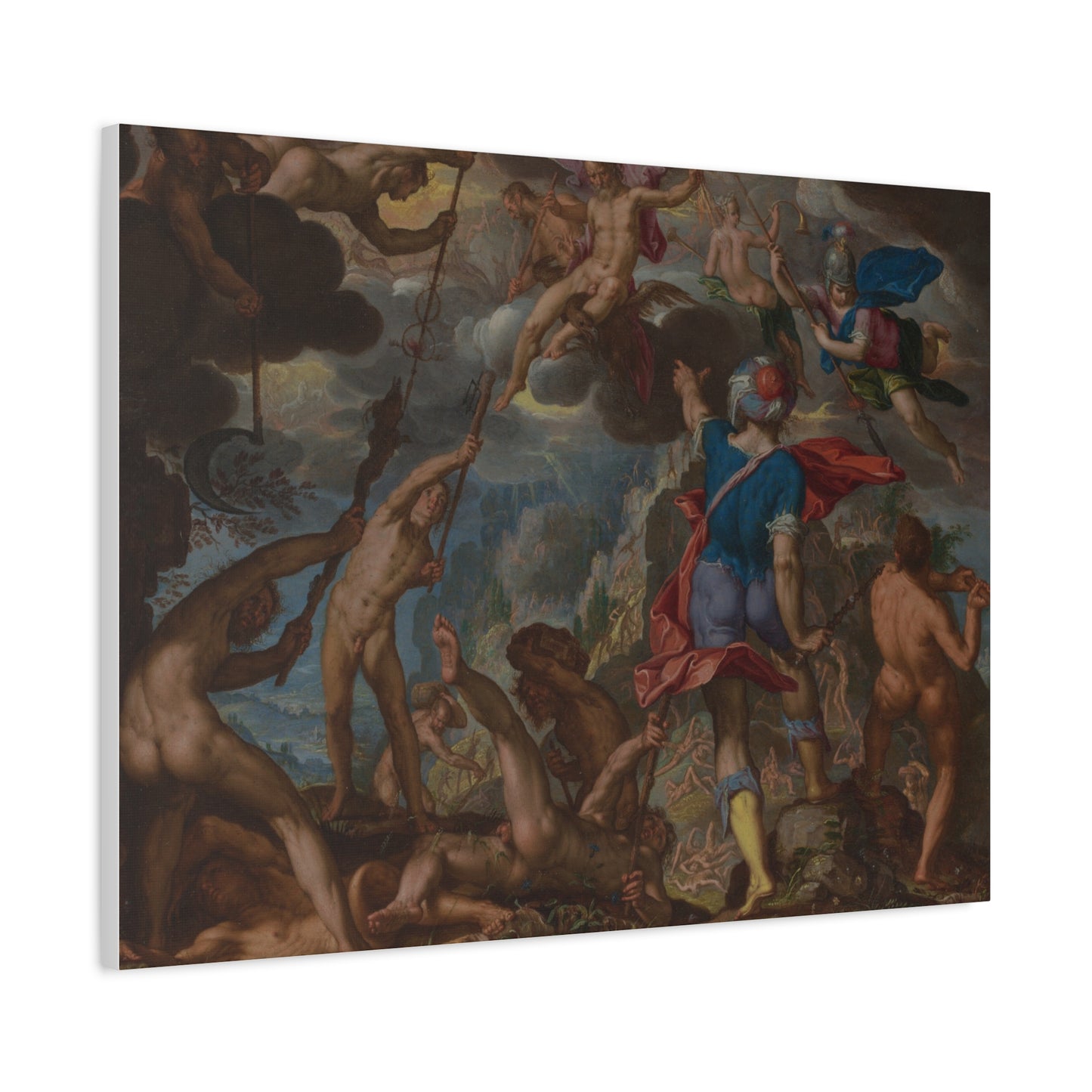 The Battle between the Gods and the Giants (c. 1608) by Joachim Antonisz. Wtewael Canvas