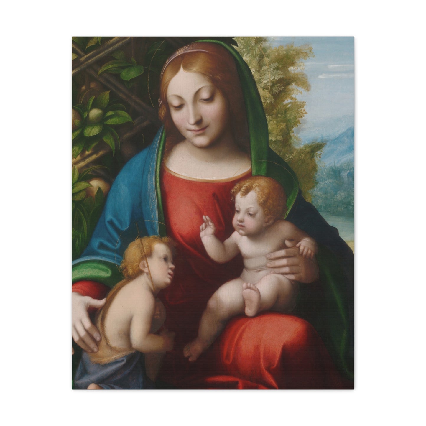 Virgin and Child with the Young Saint John the Baptist (c. 1515) by Correggio Canvas