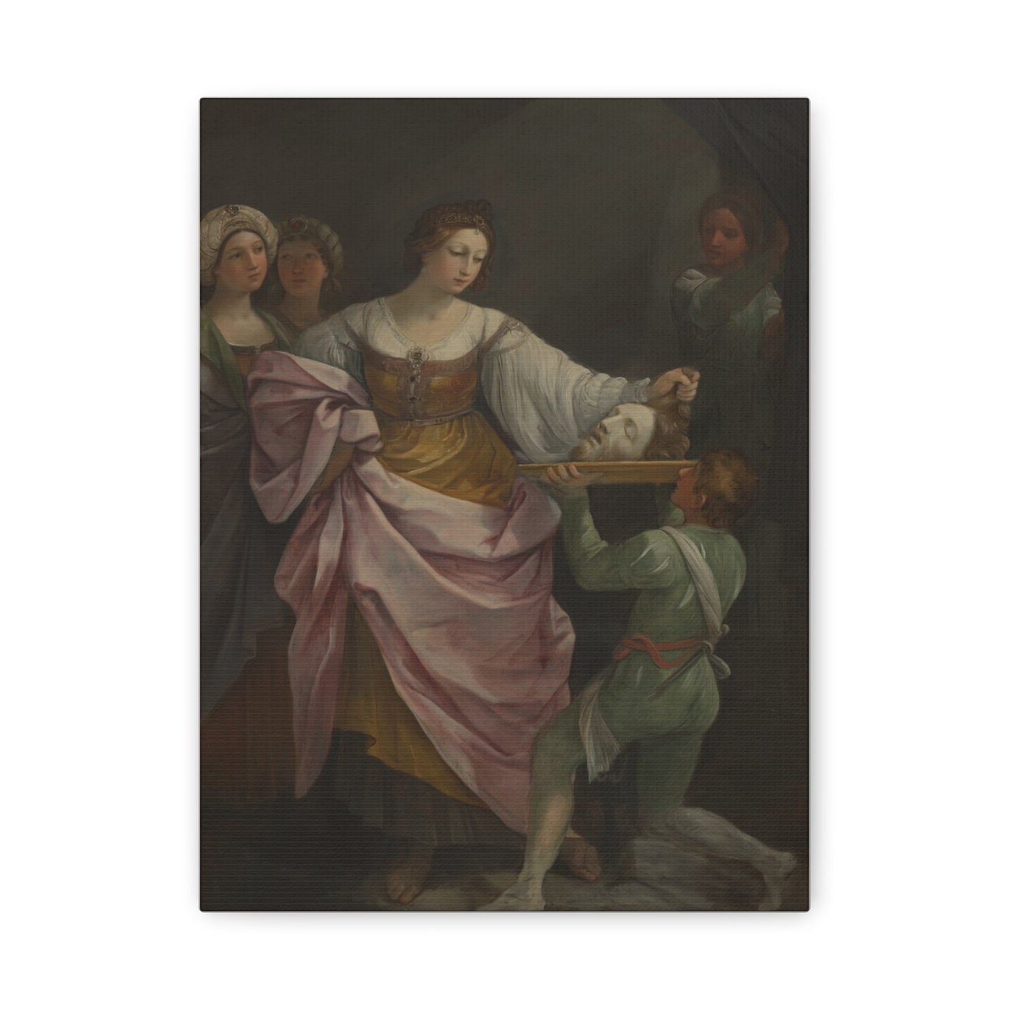 Classical Portrait Canvas Print — Romantic 17th-Century Figure Painting on Matte Stretched Canvas