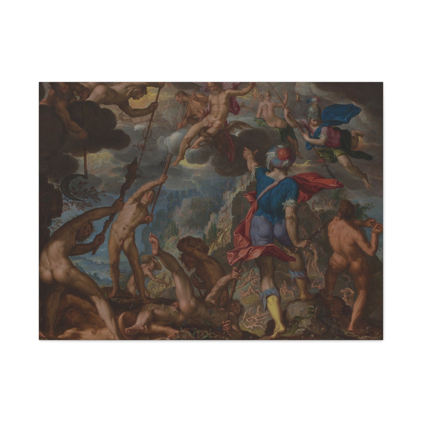 The Battle between the Gods and the Giants (c. 1608) by Joachim Antonisz. Wtewael Canvas