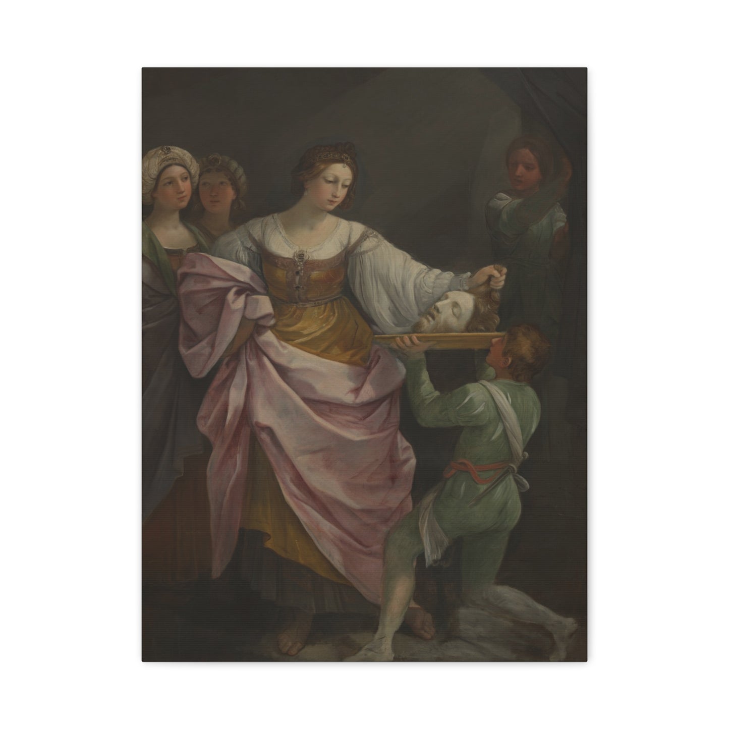Classical Portrait Canvas Print — Romantic 17th-Century Figure Painting on Matte Stretched Canvas