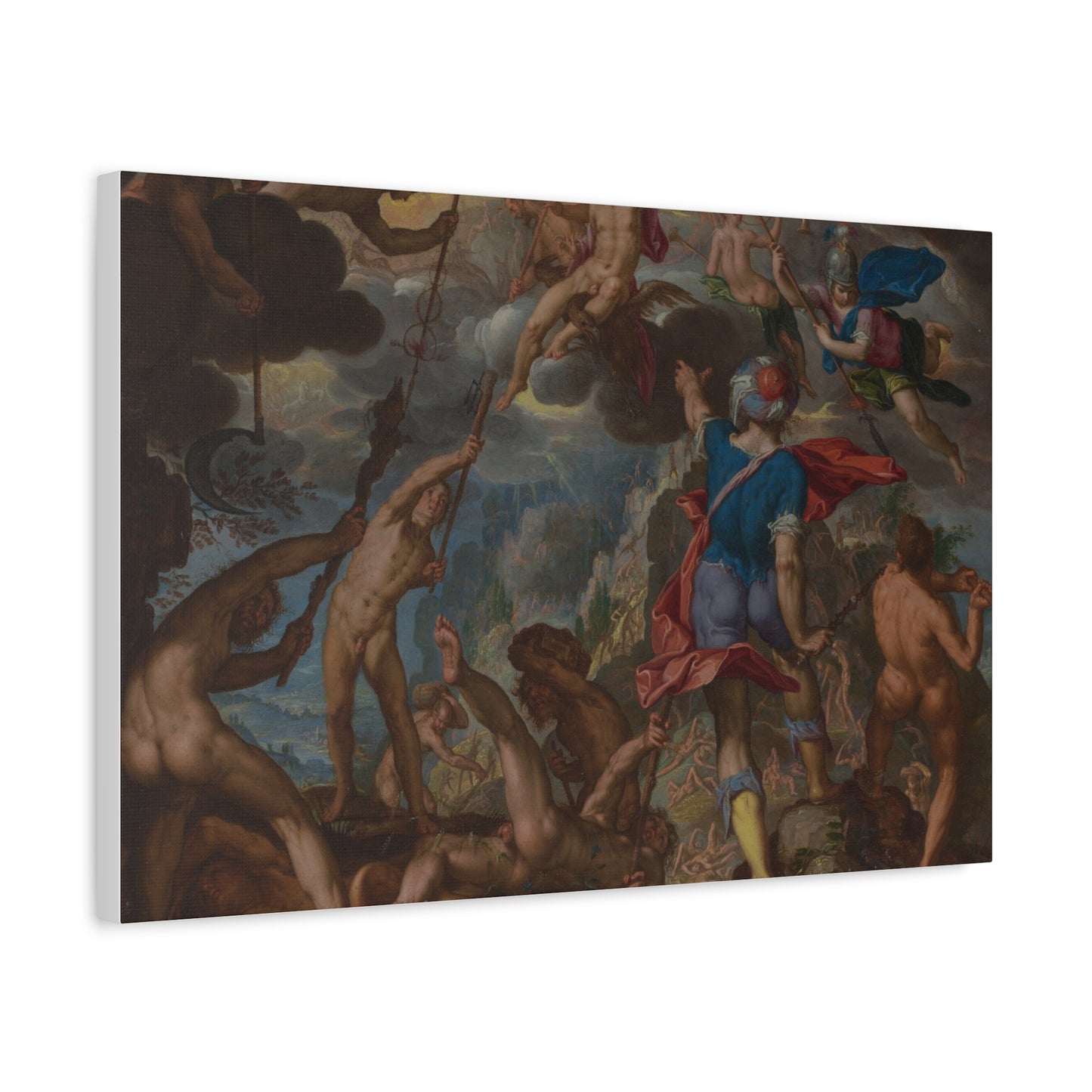 The Battle between the Gods and the Giants (c. 1608) by Joachim Antonisz. Wtewael Canvas