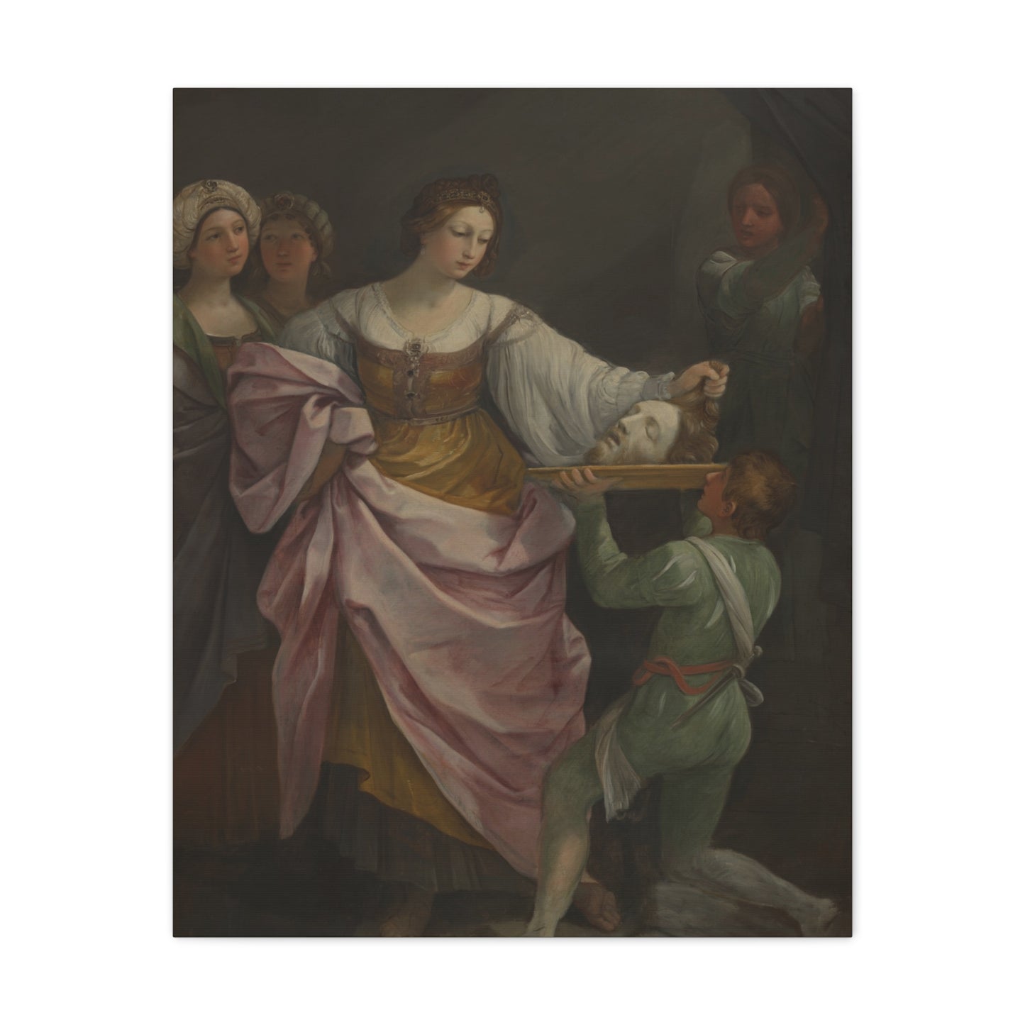 Classical Portrait Canvas Print — Romantic 17th-Century Figure Painting on Matte Stretched Canvas