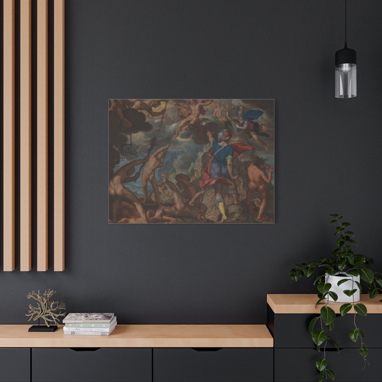 The Battle between the Gods and the Giants (c. 1608) by Joachim Antonisz. Wtewael Canvas