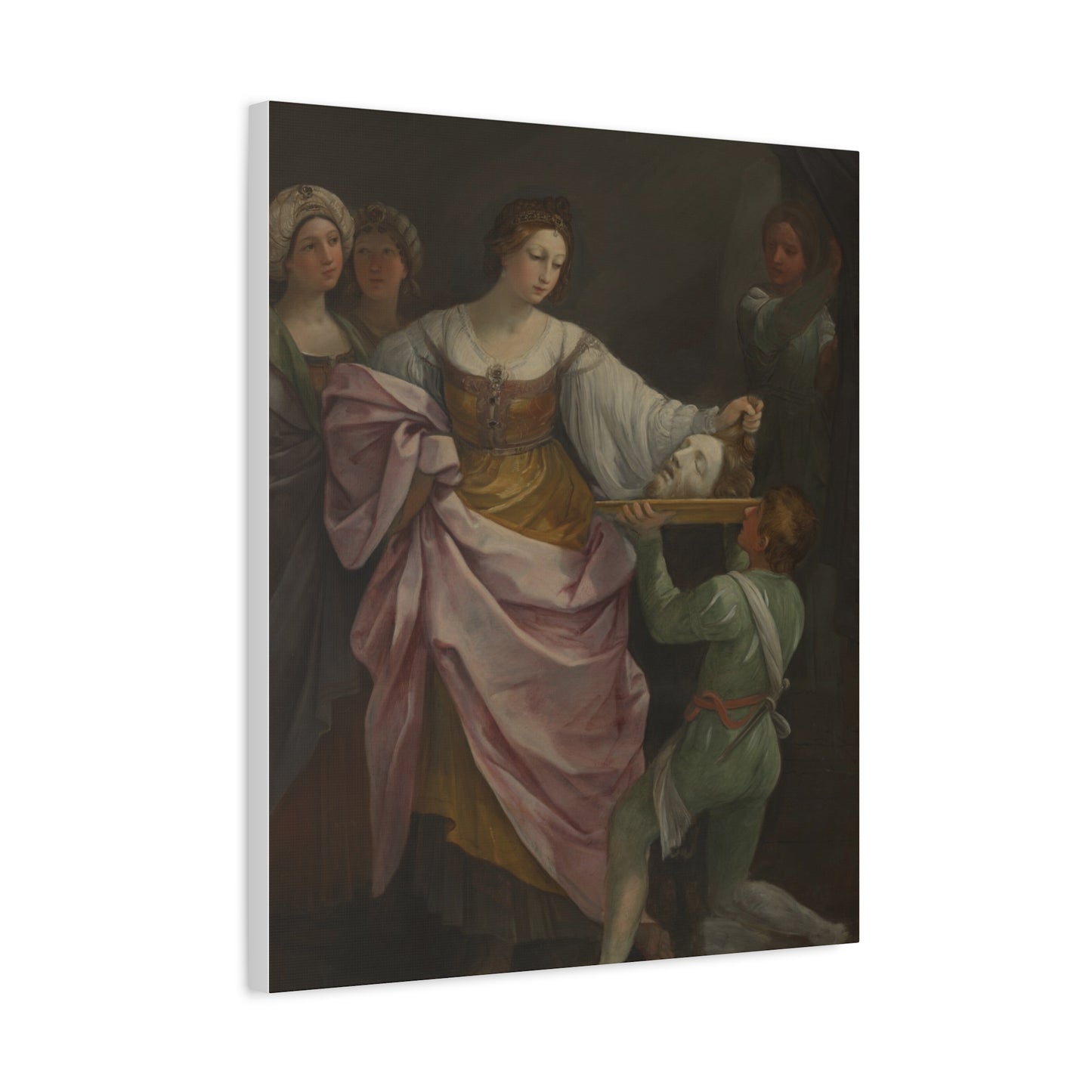 Classical Portrait Canvas Print — Romantic 17th-Century Figure Painting on Matte Stretched Canvas