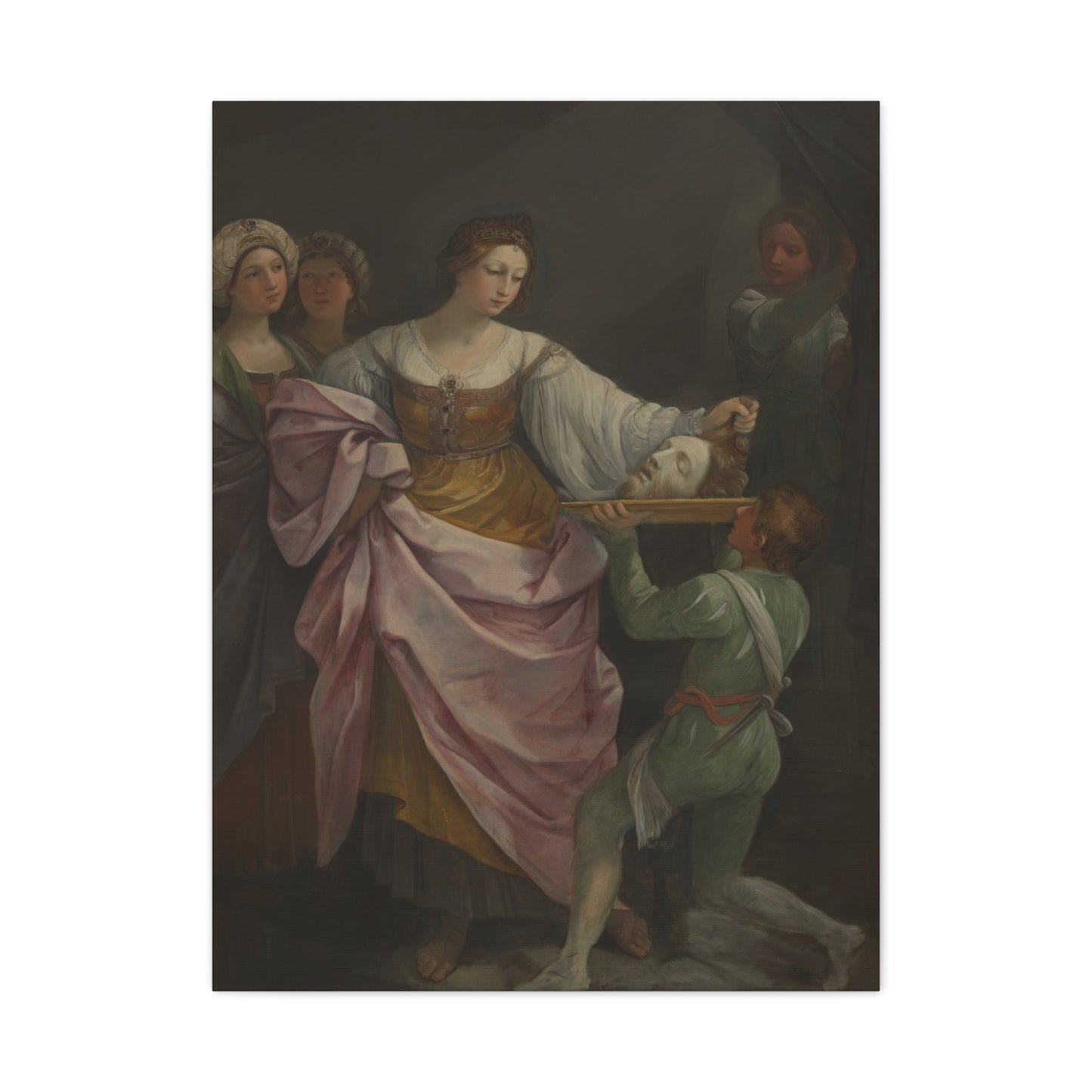 Classical Portrait Canvas Print — Romantic 17th-Century Figure Painting on Matte Stretched Canvas