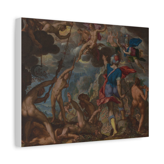 The Battle between the Gods and the Giants (c. 1608) by Joachim Antonisz. Wtewael Canvas