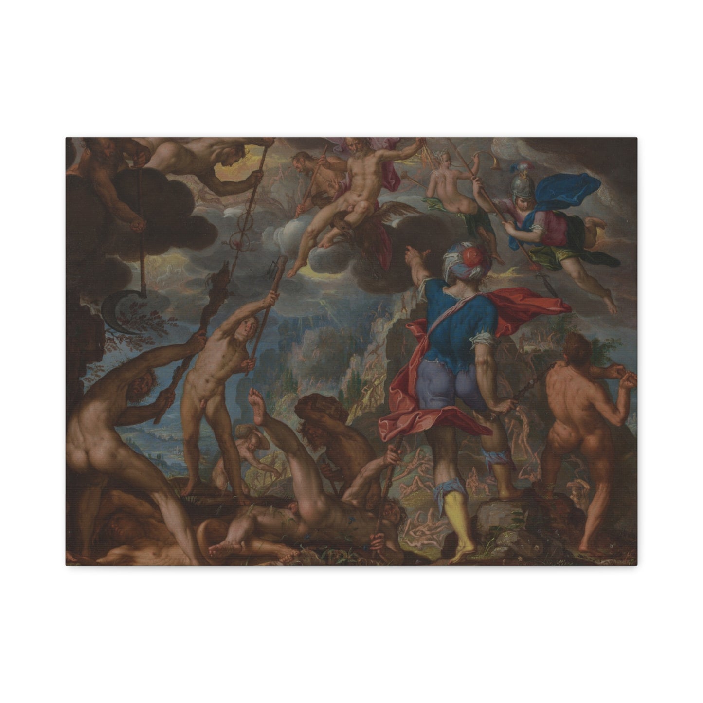 The Battle between the Gods and the Giants (c. 1608) by Joachim Antonisz. Wtewael Canvas