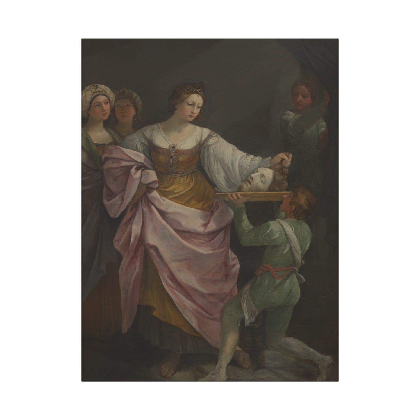 Classical Portrait Canvas Print — Romantic 17th-Century Figure Painting on Matte Stretched Canvas