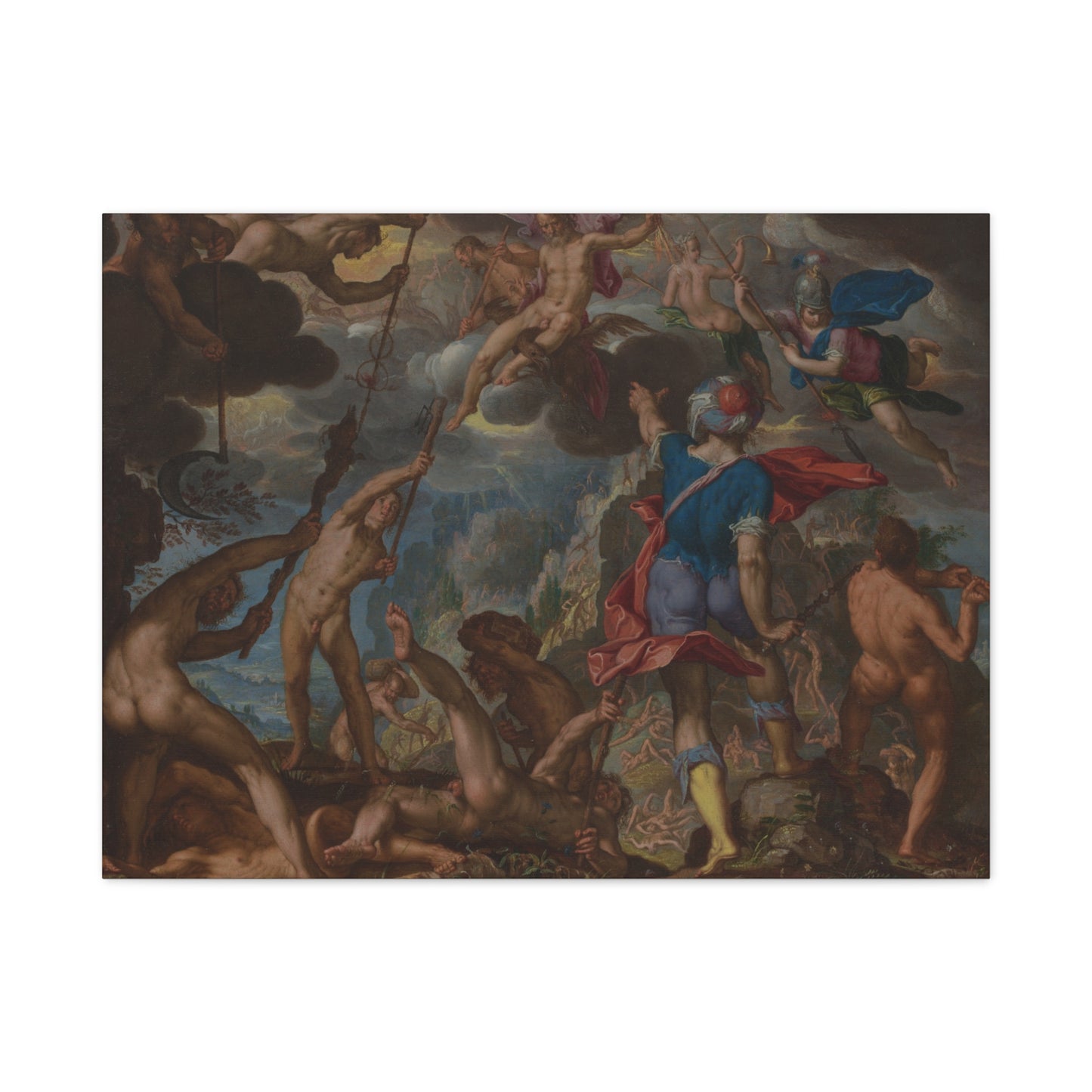 The Battle between the Gods and the Giants (c. 1608) by Joachim Antonisz. Wtewael Canvas