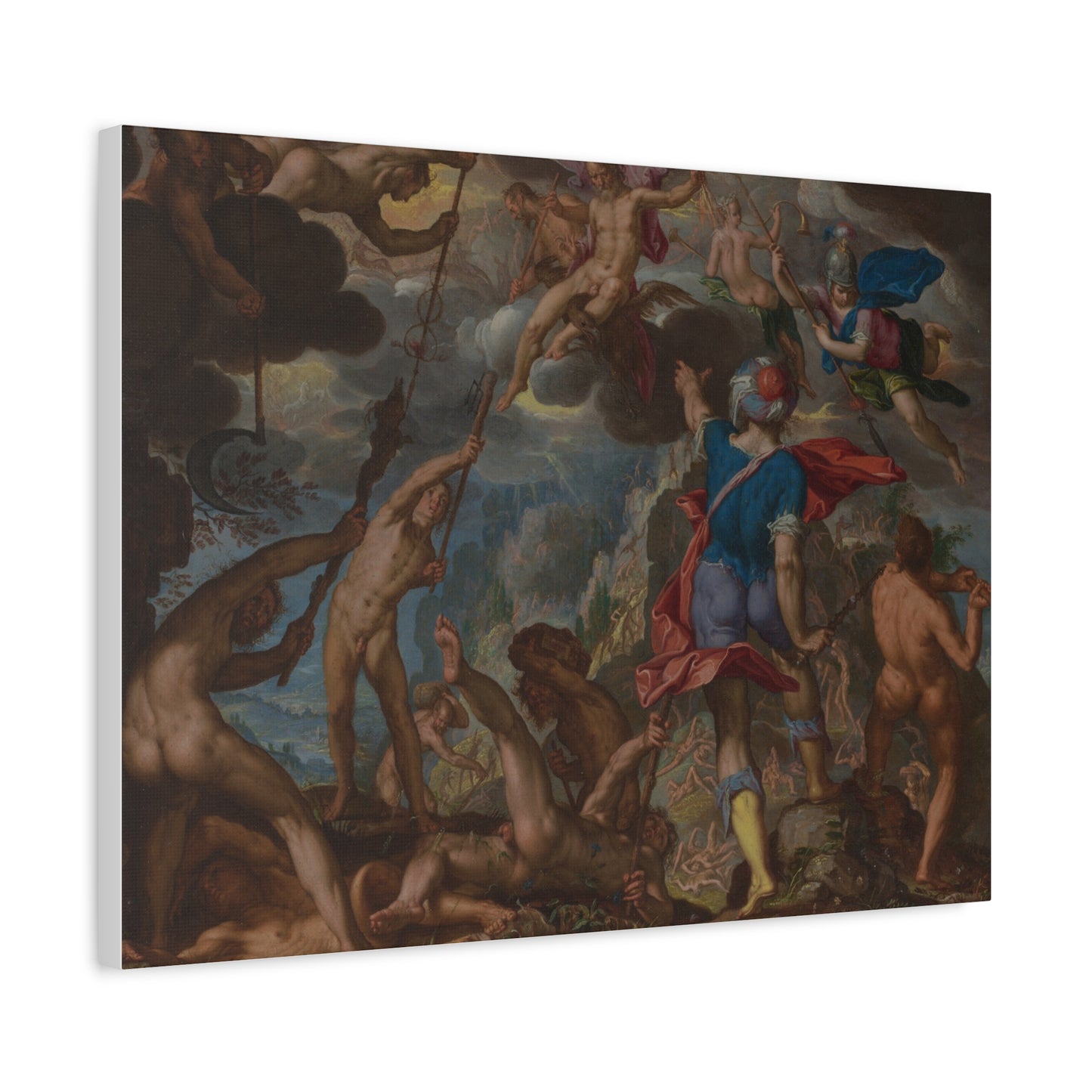The Battle between the Gods and the Giants (c. 1608) by Joachim Antonisz. Wtewael Canvas