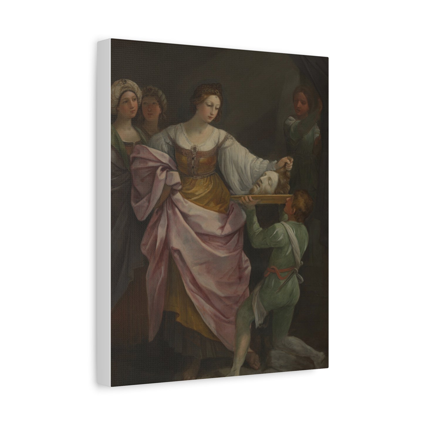 Classical Portrait Canvas Print — Romantic 17th-Century Figure Painting on Matte Stretched Canvas