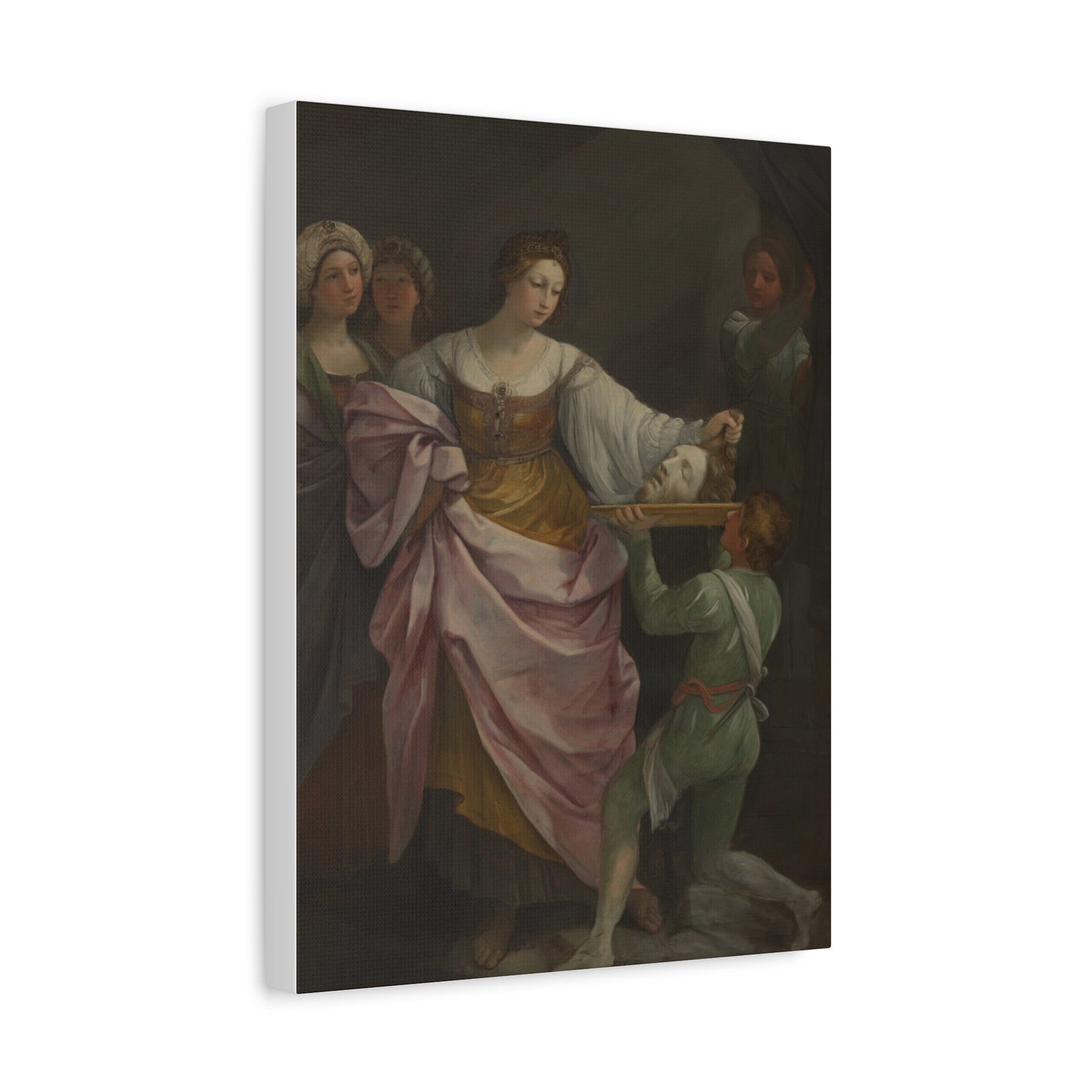 Classical Portrait Canvas Print — Romantic 17th-Century Figure Painting on Matte Stretched Canvas
