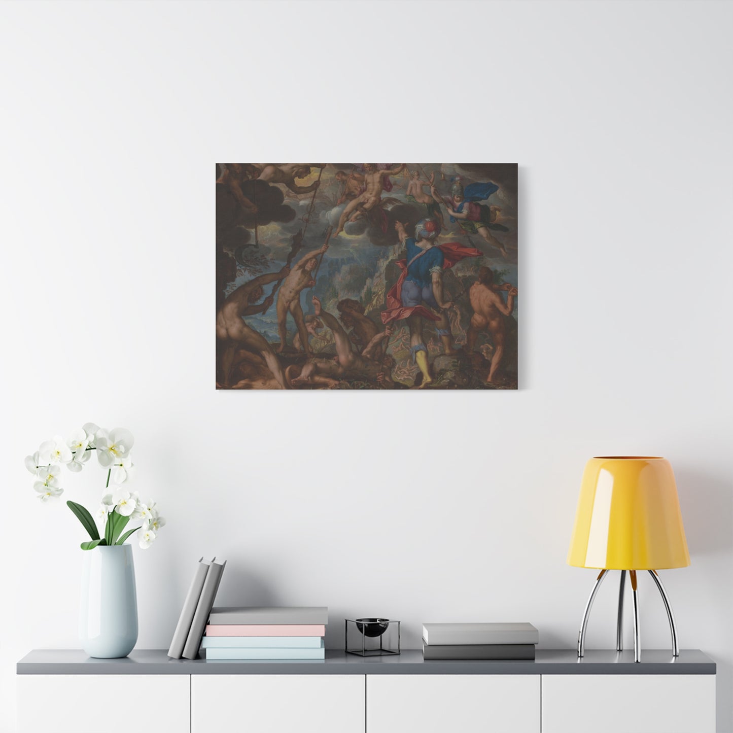 The Battle between the Gods and the Giants (c. 1608) by Joachim Antonisz. Wtewael Canvas