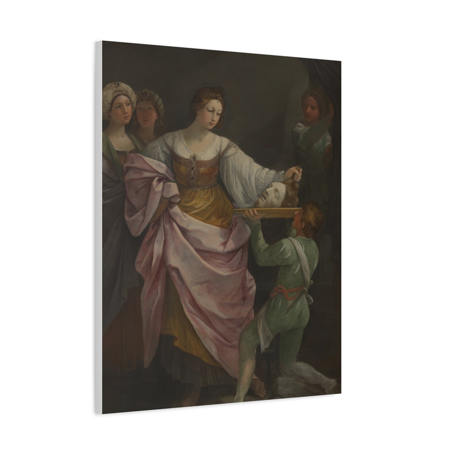 Classical Portrait Canvas Print — Romantic 17th-Century Figure Painting on Matte Stretched Canvas