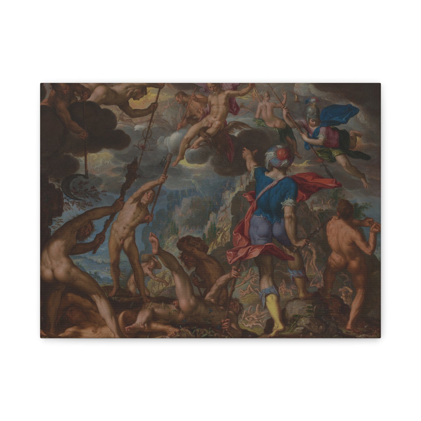 The Battle between the Gods and the Giants (c. 1608) by Joachim Antonisz. Wtewael Canvas