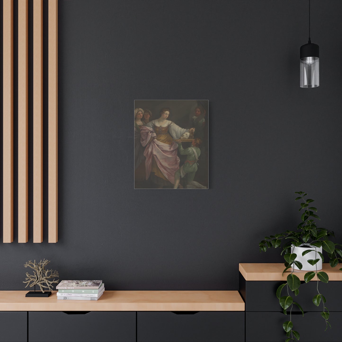 Classical Portrait Canvas Print — Romantic 17th-Century Figure Painting on Matte Stretched Canvas