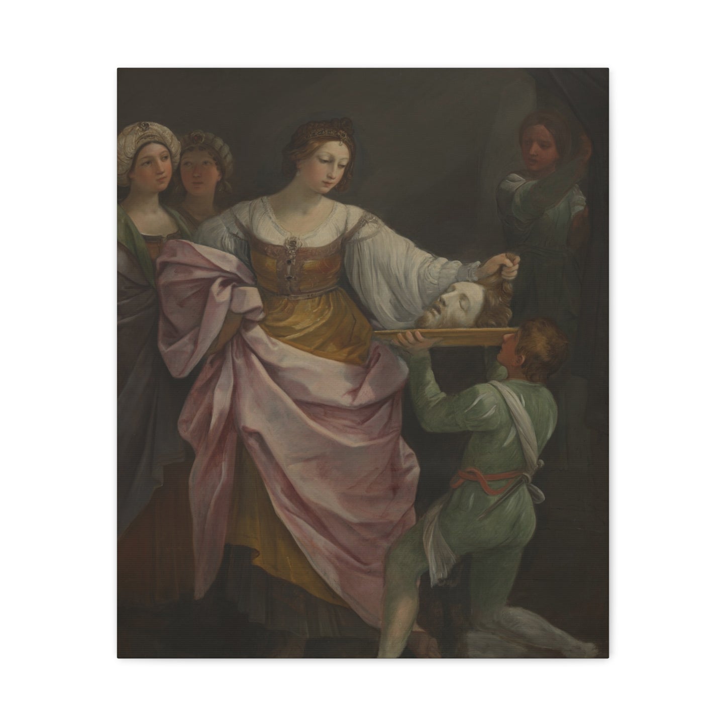 Classical Portrait Canvas Print — Romantic 17th-Century Figure Painting on Matte Stretched Canvas