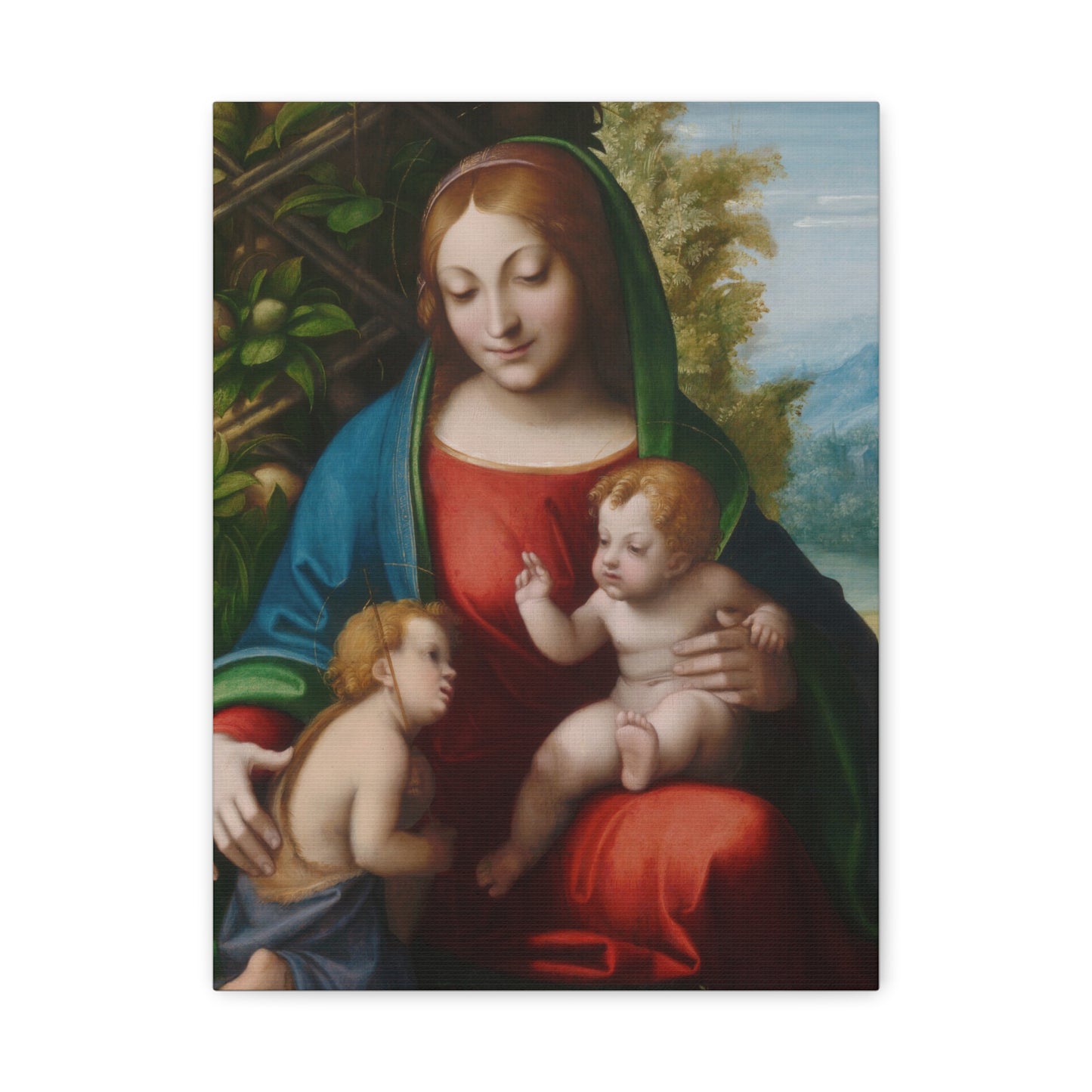 Virgin and Child with the Young Saint John the Baptist (c. 1515) by Correggio Canvas