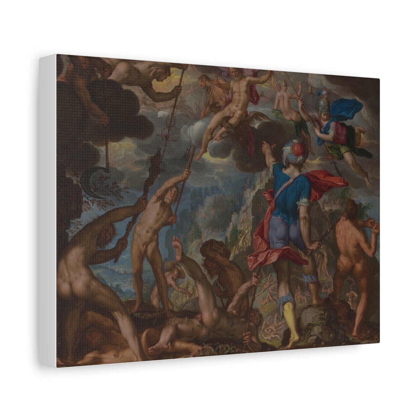 The Battle between the Gods and the Giants (c. 1608) by Joachim Antonisz. Wtewael Canvas
