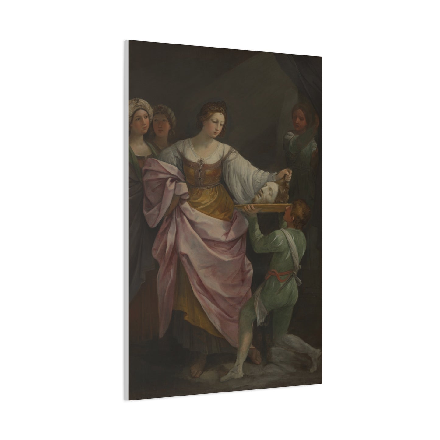 Classical Portrait Canvas Print — Romantic 17th-Century Figure Painting on Matte Stretched Canvas