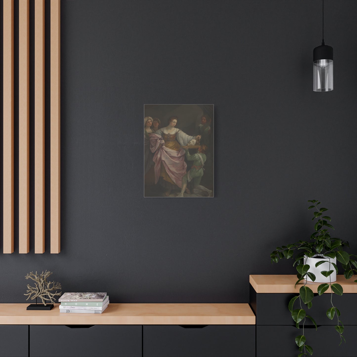 Classical Portrait Canvas Print — Romantic 17th-Century Figure Painting on Matte Stretched Canvas