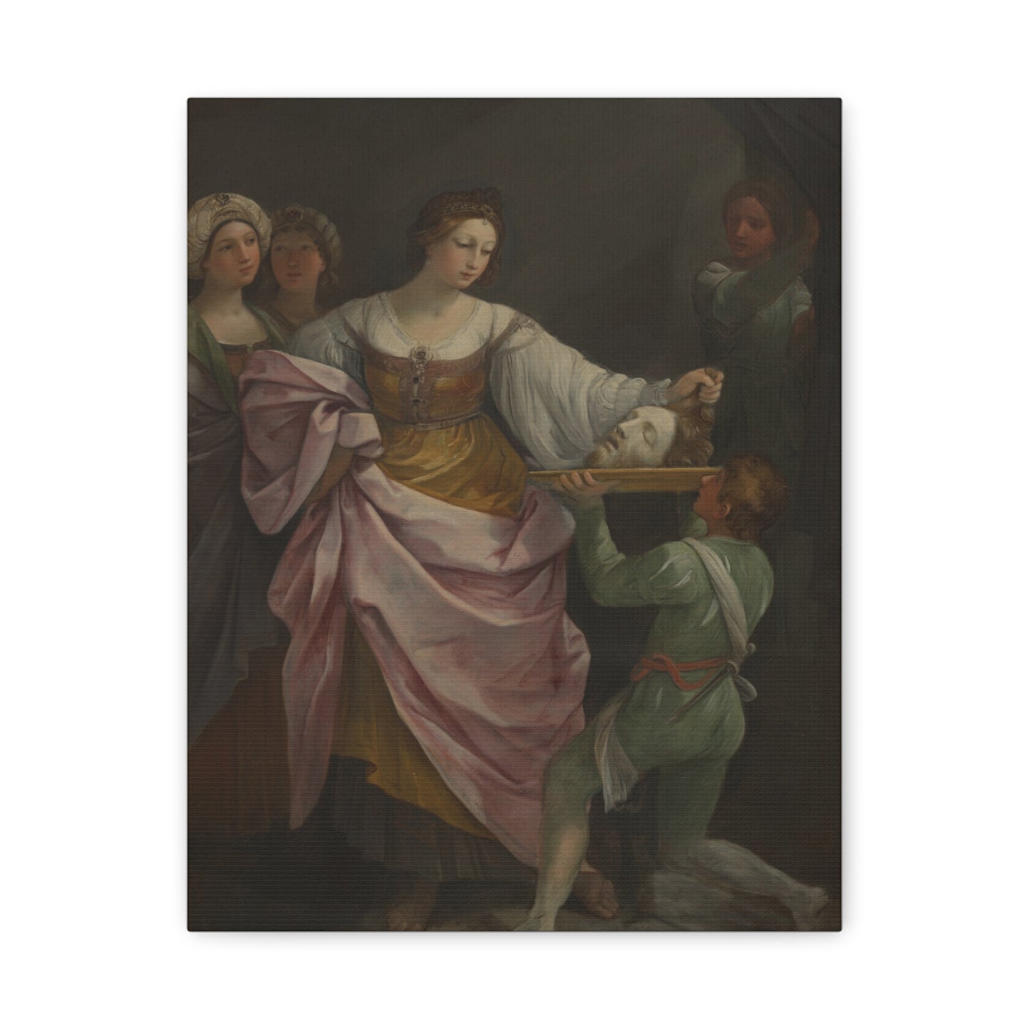 Classical Portrait Canvas Print — Romantic 17th-Century Figure Painting on Matte Stretched Canvas