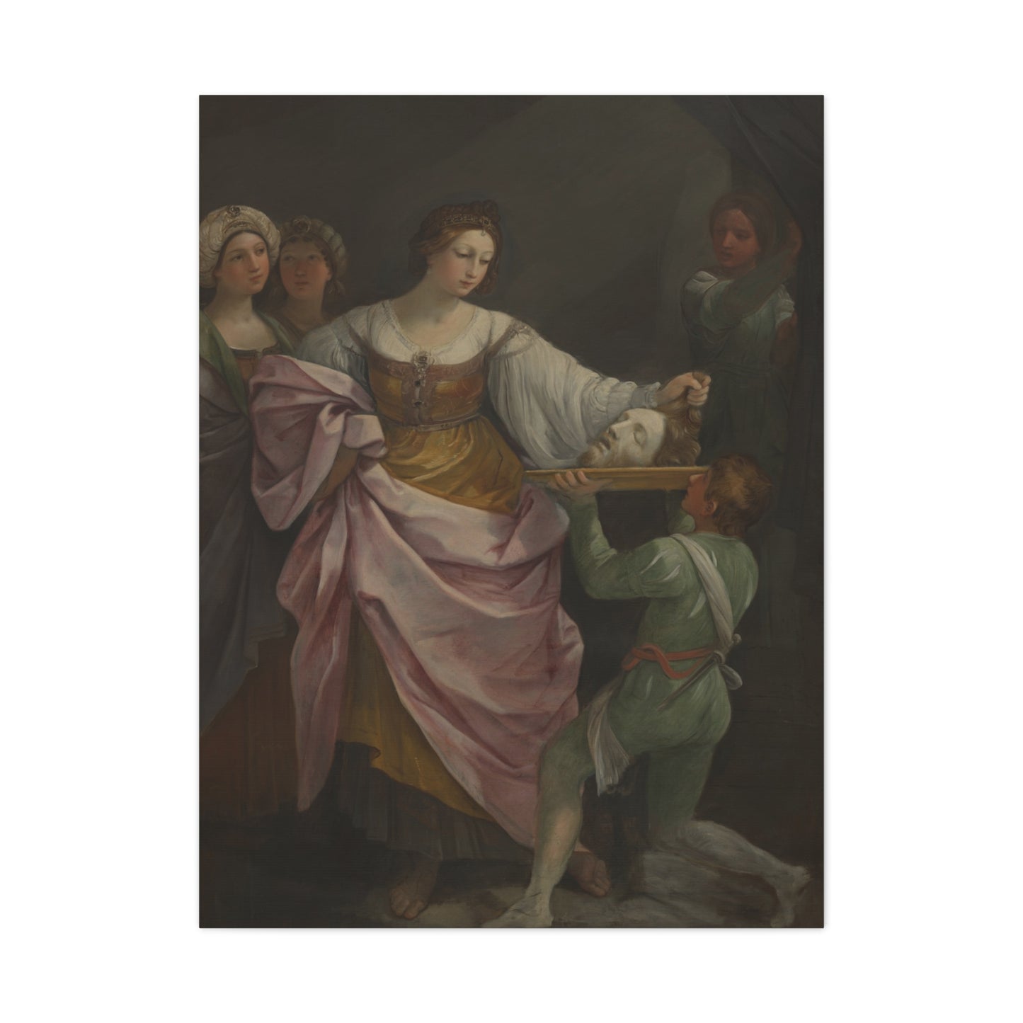 Classical Portrait Canvas Print — Romantic 17th-Century Figure Painting on Matte Stretched Canvas