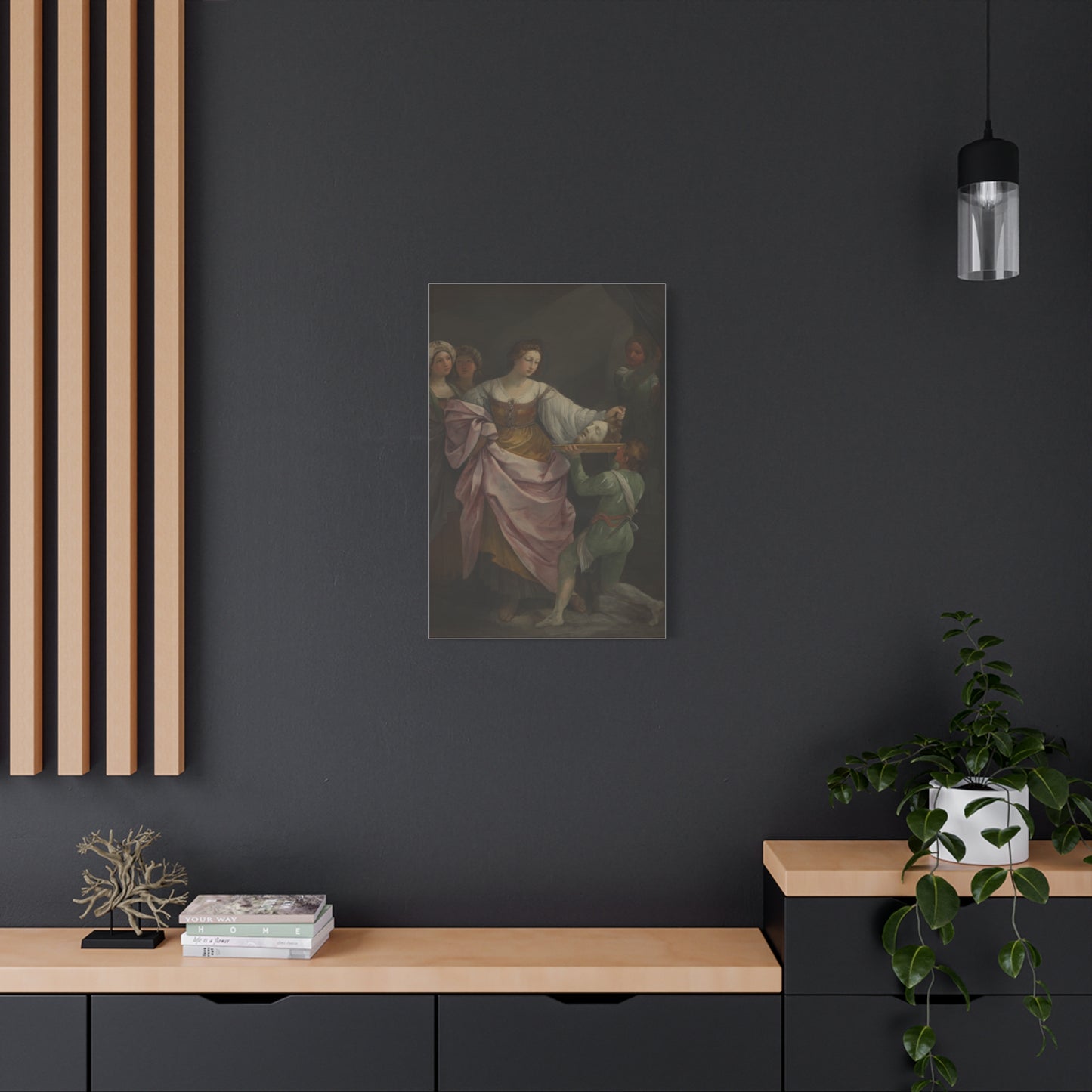 Classical Portrait Canvas Print — Romantic 17th-Century Figure Painting on Matte Stretched Canvas