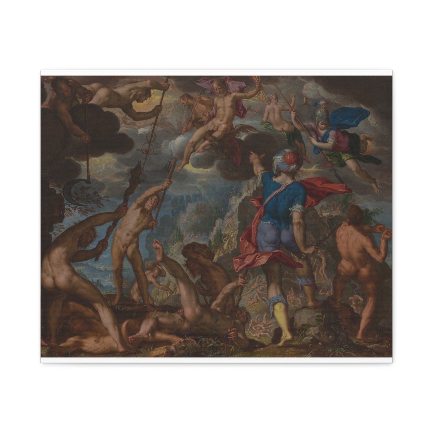 The Battle between the Gods and the Giants (c. 1608) by Joachim Antonisz. Wtewael Canvas