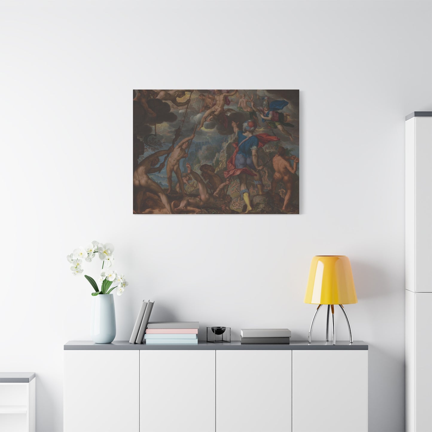 The Battle between the Gods and the Giants (c. 1608) by Joachim Antonisz. Wtewael Canvas