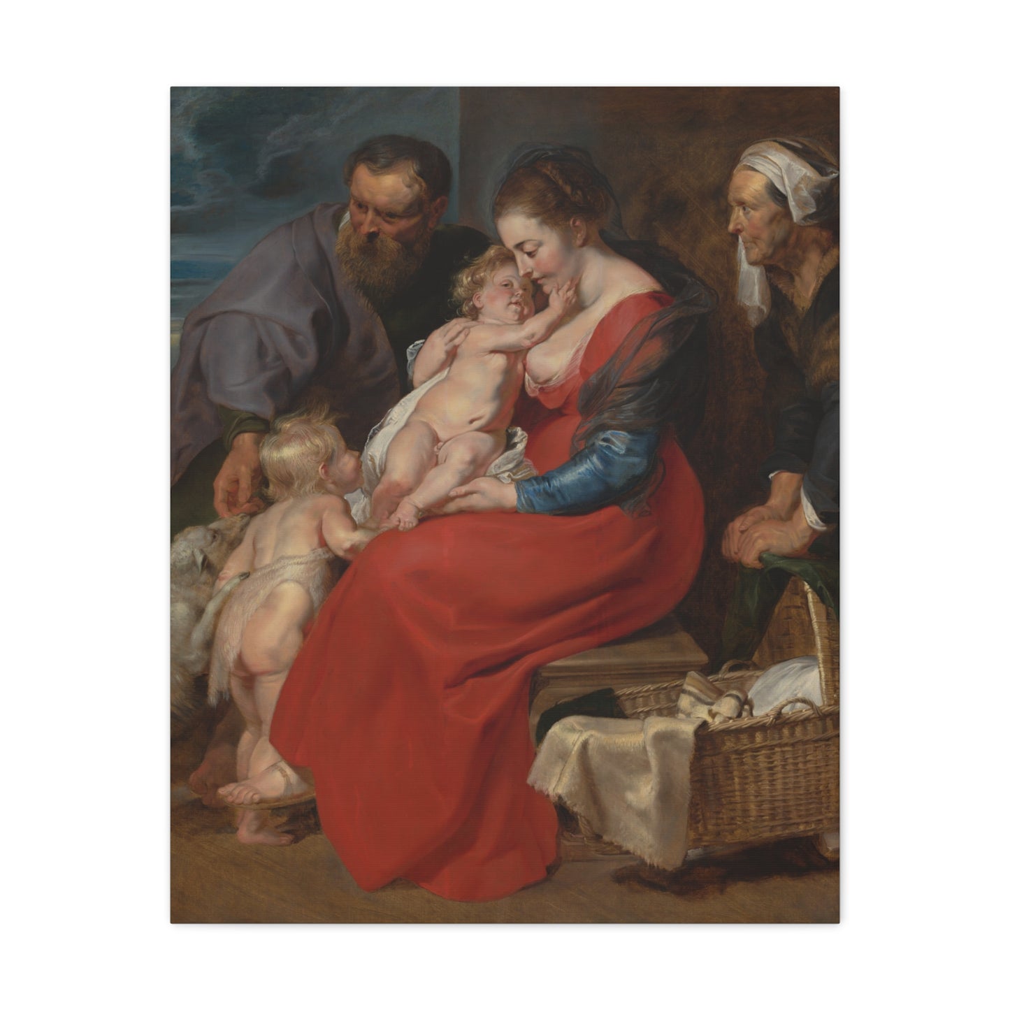 The Holy Family with Saints Elizabeth and John the Baptist (c. 1615) by Peter Paul Rubens Canvas
