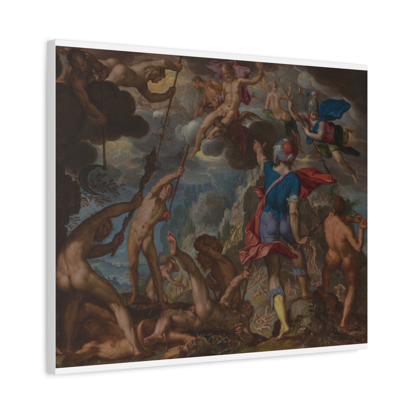The Battle between the Gods and the Giants (c. 1608) by Joachim Antonisz. Wtewael Canvas